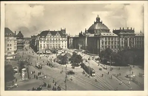 Muenchen Karlsplatz Justizpalast Strassenbahn Kat. Muenchen