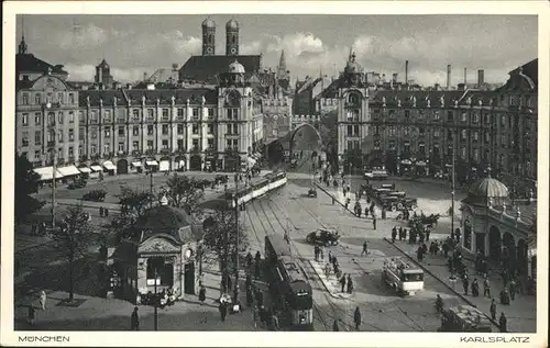 Muenchen Karlsplatz Rondell Strassenbahn Kat. Muenchen