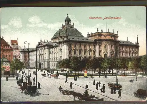 Muenchen Justizpalast Pferdewagen Kat. Muenchen