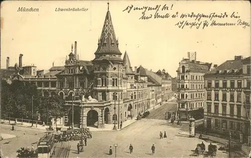 Muenchen Loewenbraeukeller Strassenbahn  Kat. Muenchen