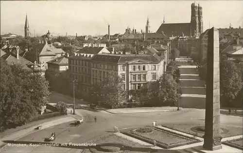 Muenchen Karolinenplatz Frauenkirche Obelisk Denkmal Kat. Muenchen