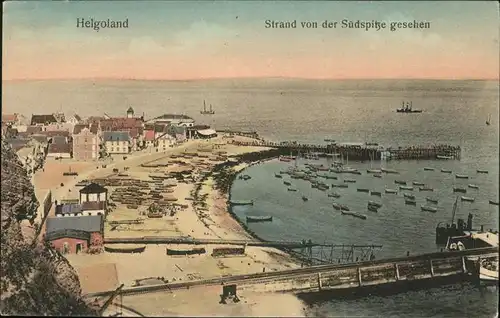 Helgoland Strand von Suedspitze Schiffe  / Helgoland /Pinneberg LKR