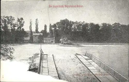 Muenchen Bogenhauser Bruecke eingestuerzt zerstoert Kat. Muenchen