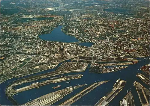 Hamburg Fliegeraufnahme Hafen Kat. Hamburg