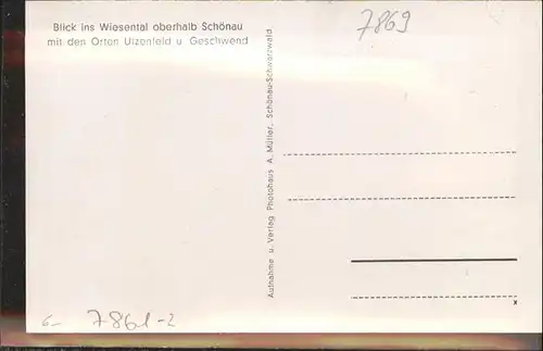 Schoenau Schwarzwald Schoenau Schwarzwald Wiesental * / Schoenau im Schwarzwald /Loerrach LKR