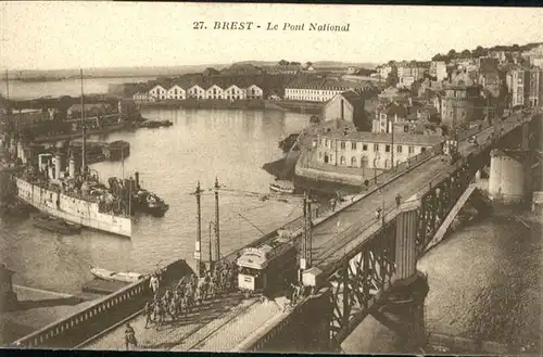 ca03512 Brest Finistere Brest Pont National * Kategorie. Brest Alte Ansichtskarten