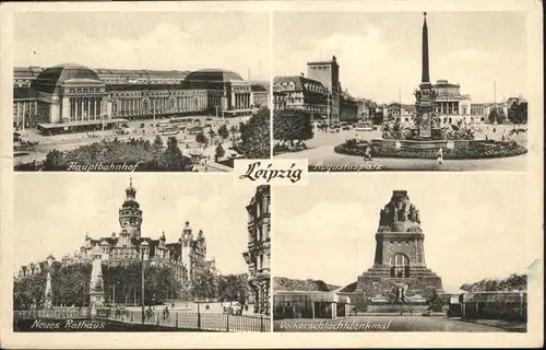 Leipzig Hauptbahnhof Augustusplatz Rathaus Voelkerschlachtdenkmal / Leipzig /Leipzig Stadtkreis