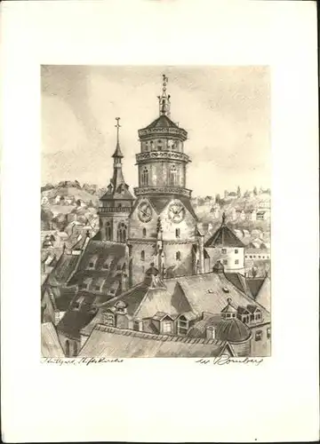 Stuttgart Stiftskirche Kuenstler W. Romberg / Stuttgart /Stuttgart Stadtkreis