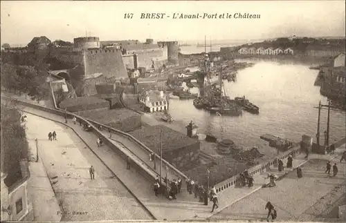 ca14617 Brest Finistere Avant Port Chateau  Kategorie. Brest Alte Ansichtskarten