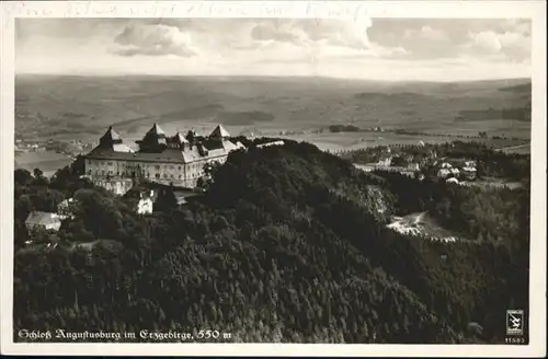 Chemnitz Schloss Augustusburg Erzgebirge Fliegeraufnahme  / Chemnitz /Chemnitz Stadtkreis