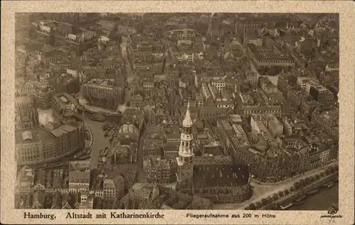 Hamburg Fliegeraufnahme Katharinen Kirche  / Hamburg /Hamburg Stadtkreis