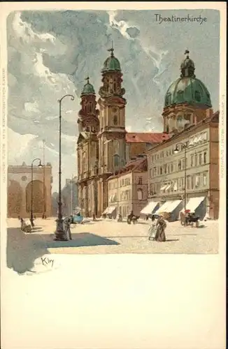 Nuernberg [Druck Hauptmann] Kuenstler Kley  Theatiner Kirche  / Nuernberg /Nuernberg Stadtkreis