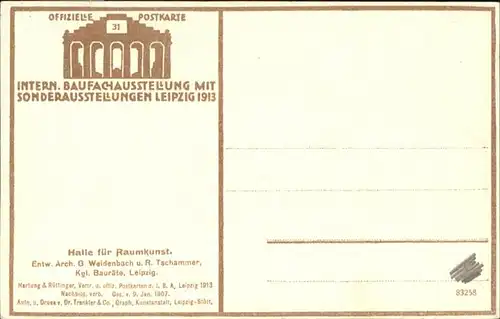 Leipzig Intern. Baufachausstellung mit Sonderausstellungen Leipzig 1913 / Leipzig /Leipzig Stadtkreis