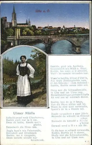Ulm Donau Gedicht "Ulmer Maedla" / Ulm /Alb-Donau-Kreis LKR