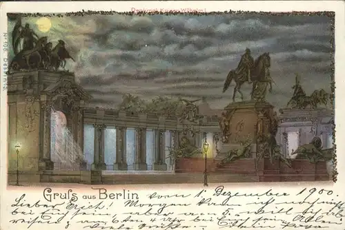 Berlin ehemaliges Nationaldenkmal Kaiser Wilhelm I / Berlin /Berlin Stadtkreis