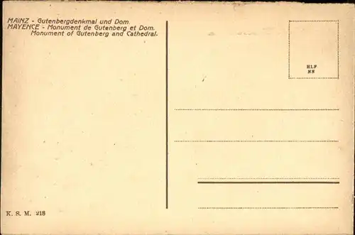 Mainz Rhein Gutenberg Denkmal Dom  / Mainz Rhein /Mainz Stadtkreis