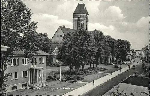 Neumuenster Schleswig-Holstein Christianstrasse Anschar Kirche  / Neumuenster /Neumuenster Stadtkreis