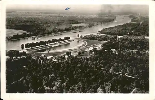 Karlsruhe Rheinstrandbad Rappenwoerth Fliegeraufnahme  / Karlsruhe /Karlsruhe LKR