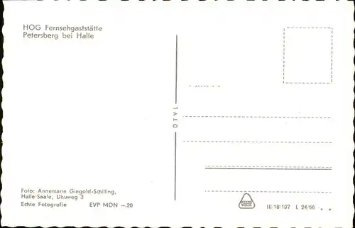 Halle Saale Petersberg
HOG fernsehgaststaette / Halle /Halle Saale Stadtkreis