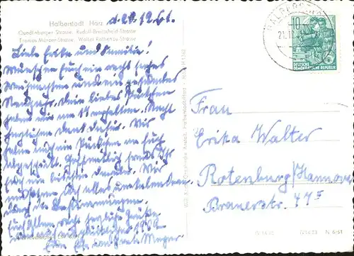 Halberstadt Quedlinburger Strasse
Rudolf-Breitscheid-Strasse / Halberstadt /Harz LKR