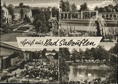 Bad Salzuflen Badehaeuser Rosengarten Wandelhalle Konzertplatz Kurparksee / Bad Salzuflen /Lippe LKR