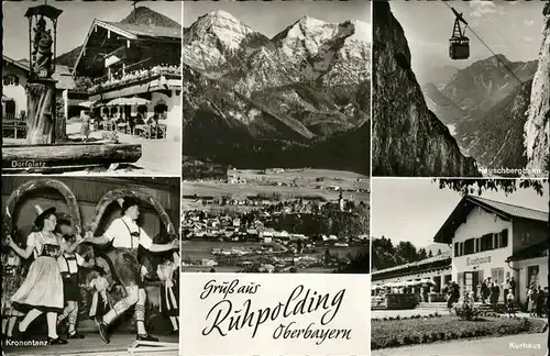 Ruhpolding Dorfplatz Kronentanz Kurhaus Rauschbergbahn / Ruhpolding /Traunstein LKR