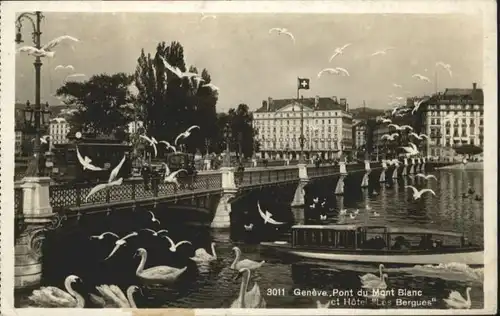 Genf GE Genf Hotel Les Bergues Bruecke Schwan * / Genf /Bz. Geneve City