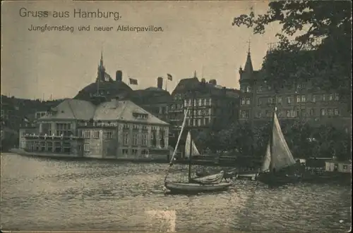 Hamburg Hamburg Jungfernstieg Alsterpavillon Boot * / Hamburg /Hamburg Stadtkreis