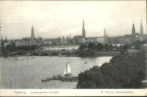 Hamburg Hamburg Lombardsbruecke Schiff x / Hamburg /Hamburg Stadtkreis