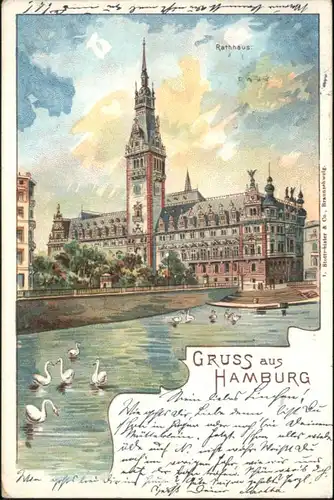 Hamburg Hamburg Rathaus Schwan x / Hamburg /Hamburg Stadtkreis