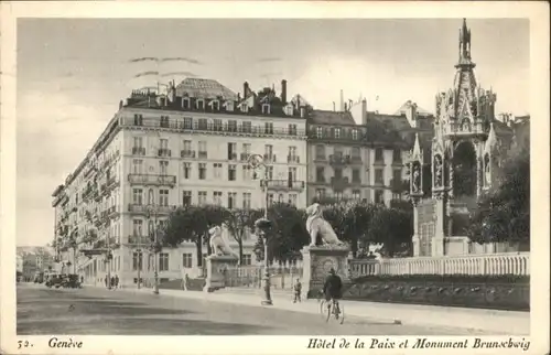 Genf GE Genf Hotel de la Paix Monument Brunschwig x / Genf /Bz. Geneve City