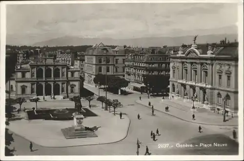 Genf GE Genf Place Neuve Brunnen Statue x / Genf /Bz. Geneve City