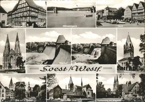 Soest Arnsberg Freilig Rathaus Markt Moehnetalsperre Wiesen Kirche St Potrokli Teichsmuehle Dom x / Soest /Soest LKR