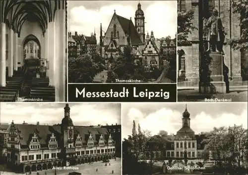 Leipzig Leipzig Thomas Kirche Bach Denkmal Rathaus Gohliser Schloesschen x / Leipzig /Leipzig Stadtkreis