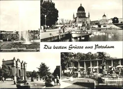 Potsdam Potsdam Schloss Saissouci Gaststaette Schiff Schwan x / Potsdam /Potsdam Stadtkreis