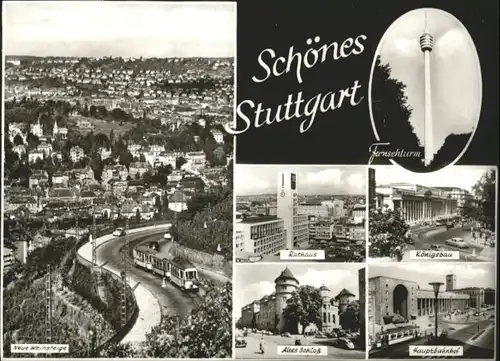 Stuttgart Stuttgart Fernsehturm Neue Weinstiege Altes Schloss Hauptbahnhof Koenigsbau Rathaus  x / Stuttgart /Stuttgart Stadtkreis