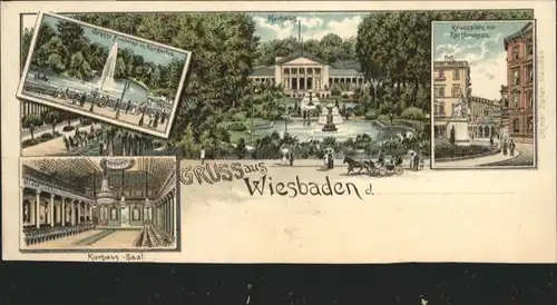 Wiesbaden Wiesbaden Grosse Fontaine Kurhaus Kranzplatz Kochbrunnen  * / Wiesbaden /Wiesbaden Stadtkreis