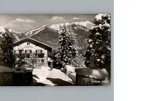 Garmisch-Partenkirchen Winter-Karte, Fremdenheim Claere / Garmisch-Partenkirchen /Garmisch-Partenkirchen LKR