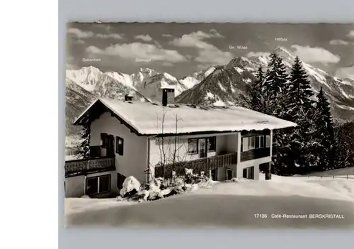 Oberstdorf Winter-Karte Cafe Bergkristall / Oberstdorf /Oberallgaeu LKR