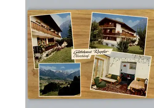 Oberstdorf Werbe-Karte Gaestehaus Kupfer / Oberstdorf /Oberallgaeu LKR