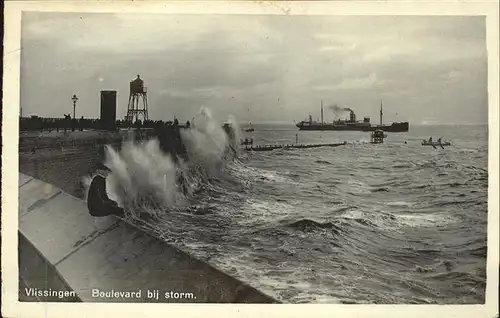 Vlissingen Boulevard storm Schiff Kat. Vlissingen