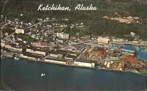 kk12184 Ketchikan Alaska Aerial view Port Kategorie. Ketchikan Alte Ansichtskarten