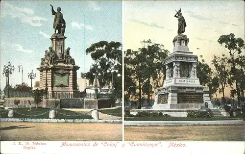 kk12319 Mexico City Monumentos de Colon y Cuauhtemoc Kategorie. Mexico Alte Ansichtskarten