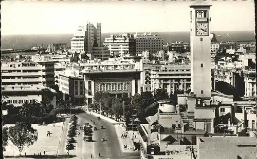 kk12400 Casablanca Vue generale sur la Place Administrative et vers le Port Kategorie. Casablanca Alte Ansichtskarten