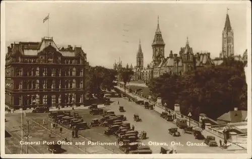 kk12445 Ottawa Ontario General Post Office Parliament Buildings Church Kategorie. Ottawa Alte Ansichtskarten