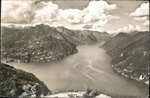 Lugano Lago di Lugano Monte Bre e sfondo di Porlezza