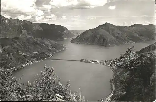 Lugano Lago die Lugano Ponte di Melide