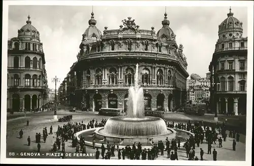 Genova Genua Liguria Piazza de Ferrari Brunnen Kat. Genova