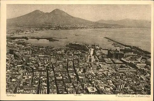Napoli Panorama da San Martino porto Kat. Napoli