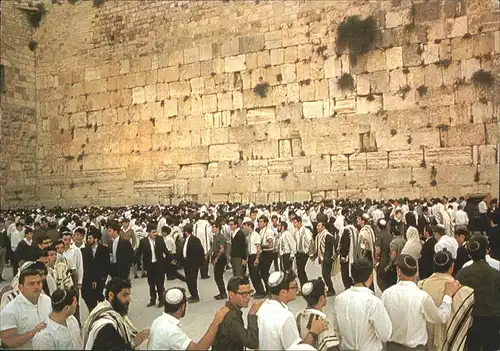 Jerusalem Yerushalayim Liberation Day Congregation at the Wailing Wall Klagemauer / Israel /